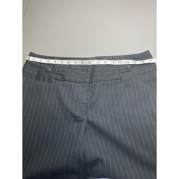 Maurices Bootcut Pants High Rise Flat Front Pinstripe Black 11 12 R Academia - Picture 11 of 14